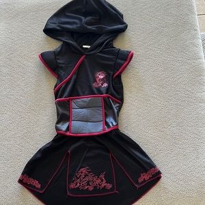 Girls Ninja Skirt/Hood Costume